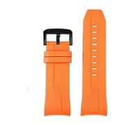 FLAGPVPAGT Cinturino In Gomma Con Estremità Curva Da 21 Mm E 22 Mm, Adatto Fit For Cinturino Da Polso In Silicone Starfish Diving T120 T120417A, Da Uomo, Nero E Blu.(Orange black buckle,22mm)