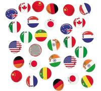 FLAGS AROUND THE WORLD MINI BUTTONS (4 DOZEN) - BULK