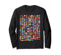 Flags of The Countries of The World Graphic Cool Designs Maglia a Manica
