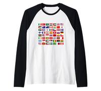 Flags of The Countries of The World Graphic Cool Designs Maglia con Maniche Raglan