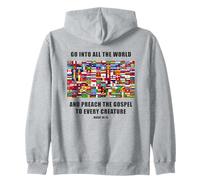 Flags of The World - Christian Faith Gospel Mark 16:15 Felpa con Cappuccio
