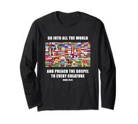 Flags of The World - Christian Faith Gospel Mark 16:15 Maglia a Manica