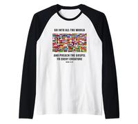 Flags of The World - Christian Faith Gospel Mark 16:15 Maglia con Maniche Raglan