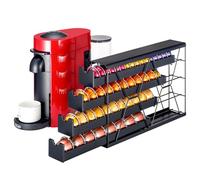 FlagShip - Organizzatore angolare per cialde da 4 livelli per Nespresso Vertuo - Capacità di oltre 40 capsule, salvaspazio in metallo sottile per piano cucina con design compatto