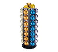 FlagShip Porta capsule per Nespresso Porta capsule Vertuoline Supporto per 50+ Nespresso Vertuo Pod Storage Carousel Piccolo organizzatore per capsule di caffè, metallo nero