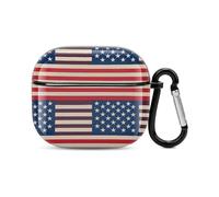 Flagsprinted - Custodia protettiva rigida per Apple AirPods 3, compatibile con AirPods di terza generazione, resistente agli urti, con portachiavi, supporto per ricarica wireless