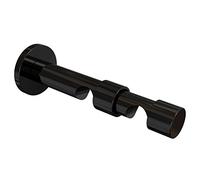 Flair Deco 11022026 - 0029 Supporto per Coni a Vite per Asta per Tende, 20 mm di Diametro, Doppio Binario Distanza dalla Parete Circa 7/12 cm, Colore: Nero in Metallo