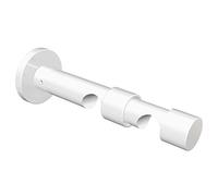 Flair Deco 11022026 - 0032 Supporto per Coni a Vite per Asta per Tende, 20 mm di Diametro, Doppio Binario Distanza dalla Parete Circa 7/12 cm, Bianco in Metallo