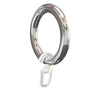 Flair Deco 11052801-1012 Anelli con Pieghe Ganci per 28 mm di Diametro heimtexland aste, Contenuto della Confezione 10 PCS, Cromo-Colori in plastica