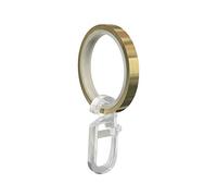 Flair Deco Anelli con gleiteinlage u. Piega Ganci, Gardine Anelli per 16/20 mm Ø Gardine Barre, 12 Pezzi, Metallo, Messing, Ottica, 33/24 mm
