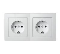 FLAIR doppia presa bianca, 250V~/10A, UP, protec