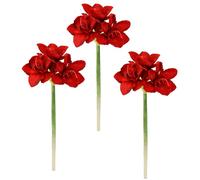 Flair Flower Amaryllis 021113R - Fiore artificiale realistico in seta, decorazione per matrimoni, fiori finti, decorazione da tavolo, decorazione invernale, floristica, rosso, 65 x 18 x 12 cm