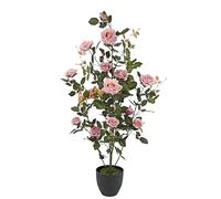 Flair Flower Cespuglio di rose artificiali in vaso, rose artificiali, fiori artificiali, piante decorative, piante in seta, piante decorative, piante da interni, piante da ufficio, matrimonio, rosa
