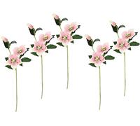 Flair Flower Christrose Artificiale Helleborus - Set di 5 fiori artificiali, fiori di seta, fiore singolo, gambo singolo, gambo artificiale, fiore decorativo