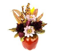 Flair Flower Crisantemi in Vaso di Mela, Borgogna, 28x20x16 cm
