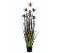 Flair Flower, erba artificiale con cardo artificiale, pianta artificiale, erba decorativa, erba solitaria, erba decorativa, pianta verdi, bacche selvatiche, matrimoni, feste, borgogna, 90 x 20 x 20 cm