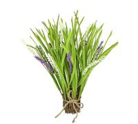 Flair Flower Erba artificiale con fiori di lavanda e fiori di lavanda, erba artificiale, arbusti