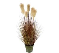 Flair Flower Erba Artificiale di Pampa in Vaso con Fiori di Seta Artificiali, Erba Decorativa per Interni