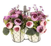 Flair Flower Fiori artificiali di peonia, composizioni floreali, rose da fattoria, fiori di seta, bouquet di fiori, bouquet di fiori, fiori artificiali, bouquet di fiori