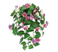 Flair Flower Fioritura sospesa viticcio, Appendere, Fiori di Seta, Balcone, terrazza, Piante Artificiali, Sintetica plastica, Bianco/Rosa, 34x30x26 cm