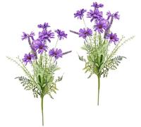 Flair Flower Mazzo di margherite artificiale, set da 2 pezzi, 50 cm, bouquet di margherite, margherite, fiori artificiali, camomilla, bouquet, fiori artificiali, decorazione da tavolo, colore viola