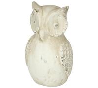 Flair Flower Oggetto decorativo a forma di gufo in ceramica, decorazione per animali, bianco antico, per esterni, stile rustico, decorazione da giardino, 23 cm