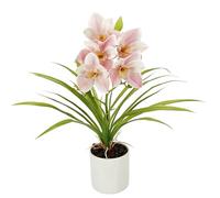Flair Flower Orchidea artificiale, 40 cm, in vaso, orchidea artificiale, ideale come decorazione per matrimoni e matrimoni