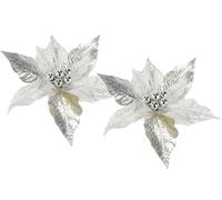 Flair Flower Poinsettia su clip, set da 2 pezzi, 28 cm, stella di Natale artificiale, mini fiore artificiale per corona dell'Avvento, ghirlande, decorazione dell'Avvento, albero di Natale, bouquet,