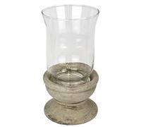 Flair Flower Portacandela antivento con vetro effetto anticato, per esterni, per terrazze, decorazione da tavolo, decorazione da giardino, lanterna natalizia, oggetto decorativo, trofeo, vaso