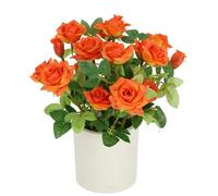 Flair Flower Rose artificiali in vaso, 32 cm, fiori artificiali, rose artificiali, piante artificiali, fiori di seta, decorazione per matrimoni, decorazione da tavolo, fiori di seta