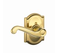 Flair Left Handed Lever with camelot Trim Non-Turning Lock Bright Bra