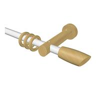 Flairdeco Asta per Tende, 20 mm Ø, 1 Via, Tipo Ellipse, Metallo/Legno, Bianco/faggio Laccato, 120 cm
