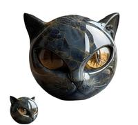 Flairgifts Luxury Black Cat Stone Sculpture, Black Obsidian Cat Decor Statue Figurine, Hand-Carved Crystals and Healing Stones Carved, Gifts for Cats Lovers Women Men (1*pcs)