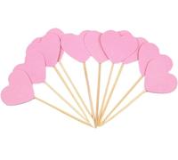 Flairs - Decorazioni per cupcake a forma di New York (mini cuori glitterati rosa, confezione da 10 topper per cupcake)