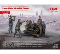 Flak 38 With Crew 1:35 Plastic Model Kit ICM