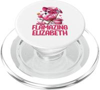 Flamasing Elizabeth Pink Flamingo, scena tropicale sulla spiaggia per donne PopSockets PopGrip per MagSafe