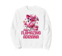 Flamazing Adriana Pink Flamingo Tropical Beach Scene Donna Felpa