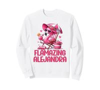 Flamazing Alejandra, Fenicottero Rosa, Scena Tropicale sulla Spiaggia per Donne Felpa