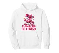 Flamazing Alexandra, Fenicottero Rosa, Scena Tropicale sulla Spiaggia per Donne Felpa con Cappuccio