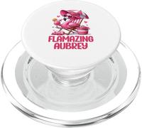 Flamazing Aubrey Pink Flamingo Tropical Beach Trip Donna PopSockets PopGrip per MagSafe