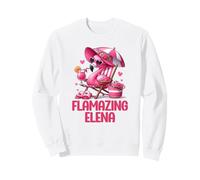 Flamazing Elena Pink Flamingo Tropical Beach Trip Donna Felpa