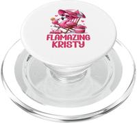 Flamazing Kristy Pink Flamingo Tropical Beach Trip Donna PopSockets PopGrip per MagSafe