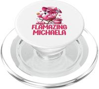 Flamazing Michaela Pink Flamingo, scena tropicale sulla spiaggia per donne PopSockets PopGrip per MagSafe