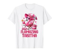Flamazing Tabitha Pink Flamingo Tropical Beach Trip Donna Maglietta