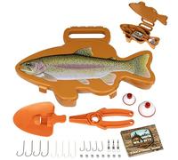 Flambeau Outdoors Wild Bite - Kit per attrezzatura da pesca, arancione e trota, per principianti, 25 pezzi, assortimento di attrezzatura multi-specie per la cattura di spigola, panfish, trota, vanga e
