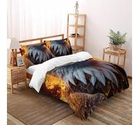 Flame aquila Set Di Biancheria Da Letto Artee Copripiumino 2 Pezzi Morbidezza in Morbida Microfibra Per Bambini, Con Cerniera E Federa Super King（260x220cm）
