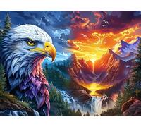 Flame Colorful Bald Eagle Puzzle 1000 Pezzi Firenze Per Adulti Magical Cosmic Creatures Cartone Di Alta Qualità Per Collezione Artistica Da Passatempo Regalo Di Laurea Qualità Museale 1000 PCS/75x50cm