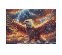 Flame Colorful Phoenix Bald Eagle Rompicapo 1000 Pezzi Per Decorazione Camera Bambini Radiant Whimsical Menagerie Cartone Atossico Tema Disney Per Cameretta Attività Educativa Con Confezione Regalo 30