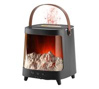 Flame Diffuser - 200 ml 7-Color Light Fireplace Diffuser umidificatore per rilassare l'atmosfera, Quiet Aromatherapy Machine with Timer Function, Remote Control for Living Room, Desktop, Counter