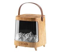 Flame Diffuser - 5.87 Inches 7-Color LED Fireplace Umidifier with Timer, Quiet Necessity Oil Machine 200 ml Remote Control for Bedroom Living Room Desktop Counter Home Decor